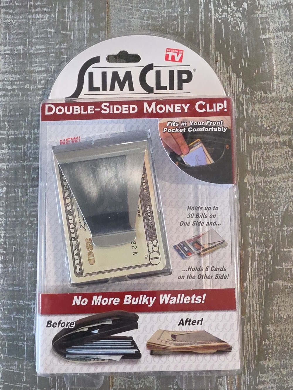 Slim Clip Double-Sided Money Clip, No More Bulky Wallets, Front Pocket Wallet